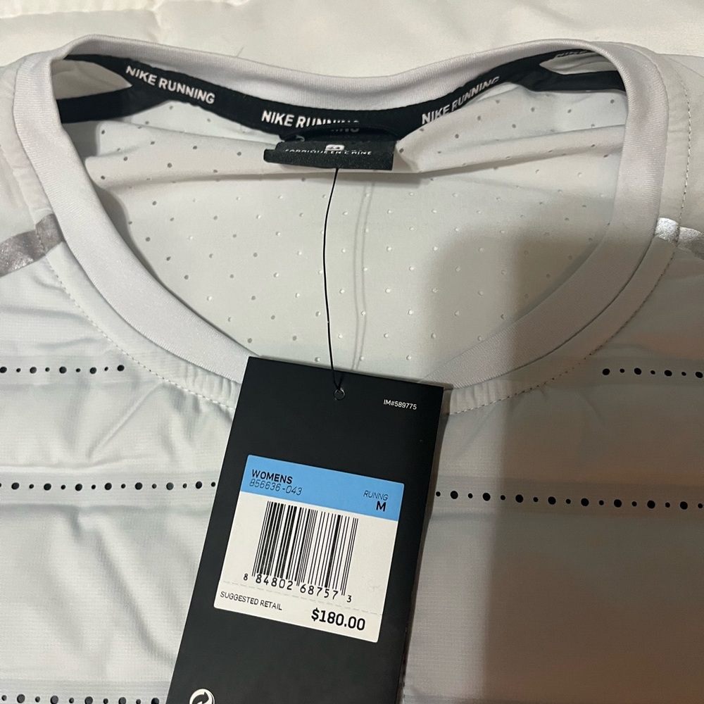 Nike White Running Shirt with Black Accents